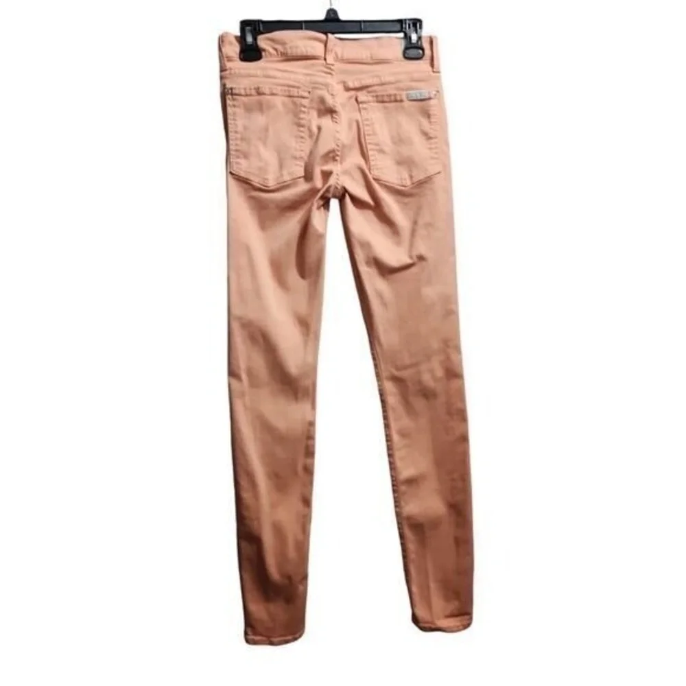 7 For All Mankind Peach Skinny Jeans Stretch‎ Denim Pants Women's Size 28